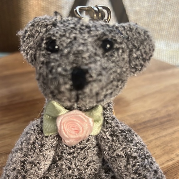 Kuddle Me Toys Keychain Bear With Pink Rose Bow And Brown Buttons. 2000 Vtg - Picture 3 of 8